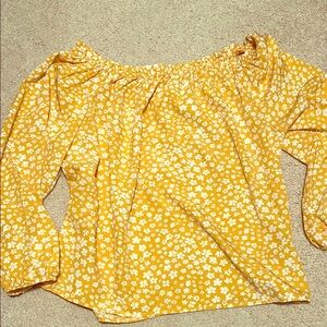 Yellow floral off the shoulder top